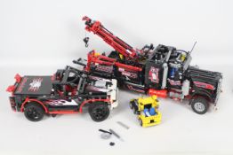 Lego- A trio of unboxed and built Lego vehicles.