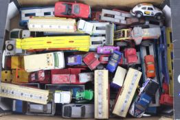 Matchbox - Majorette - Dinky - A collection of 40 plus play worn vehicles including # K-3 Bedford