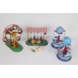 JW, Lego - A collection of four unboxed modern Josef Wagner and similar reproduction tinplate toys,