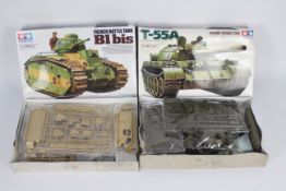 Tamiya - Two boxed Tamiya 1:35 scale plastic model tank kits.