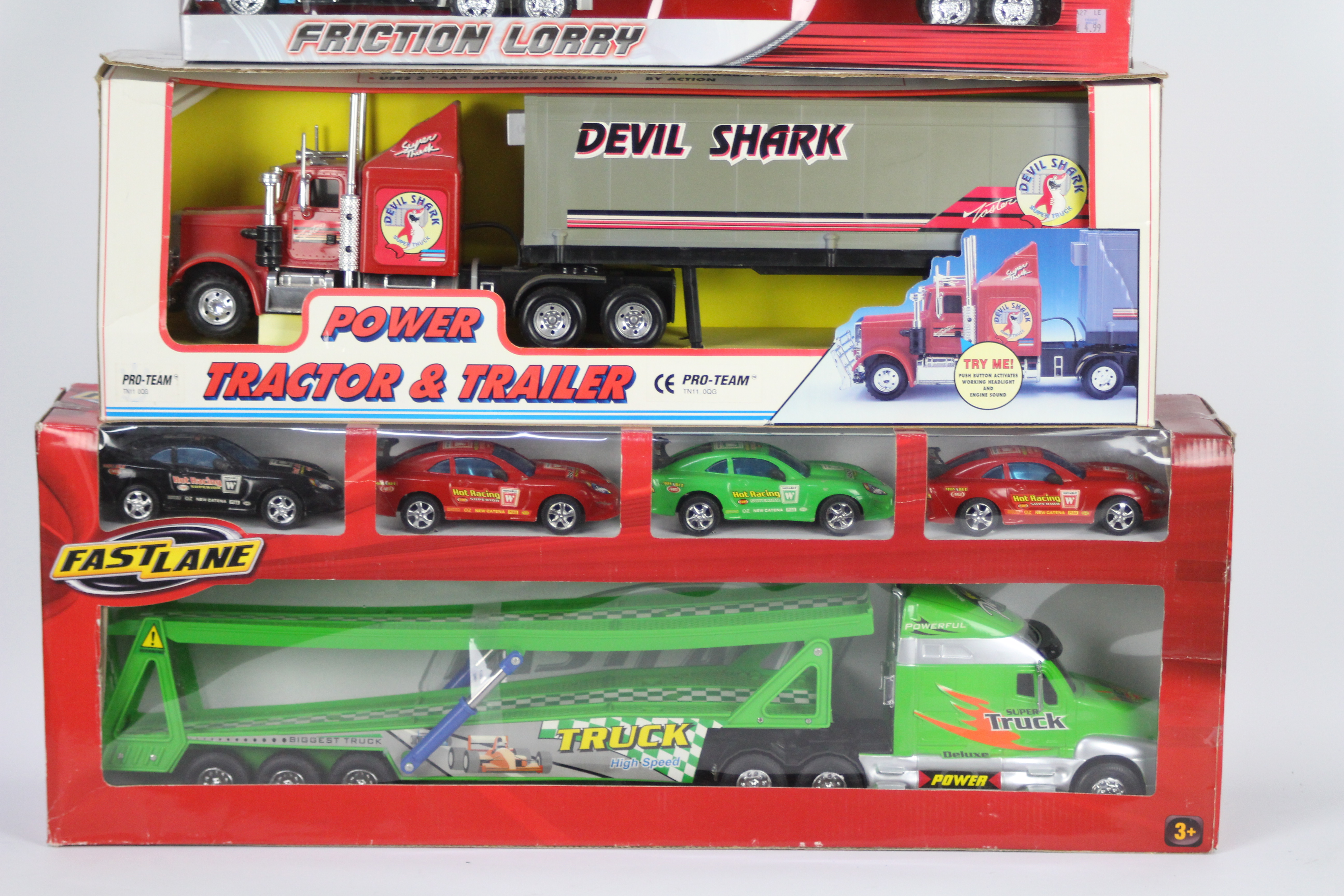 Fast Lane - Pro Team - 3 x boxed American style trucks including the Devil Shark Super Truck, - Image 3 of 3