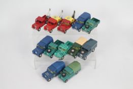 Corgi - 12 x unboxed Land Rover models including three # 416 RAC Radio Rescue cars,