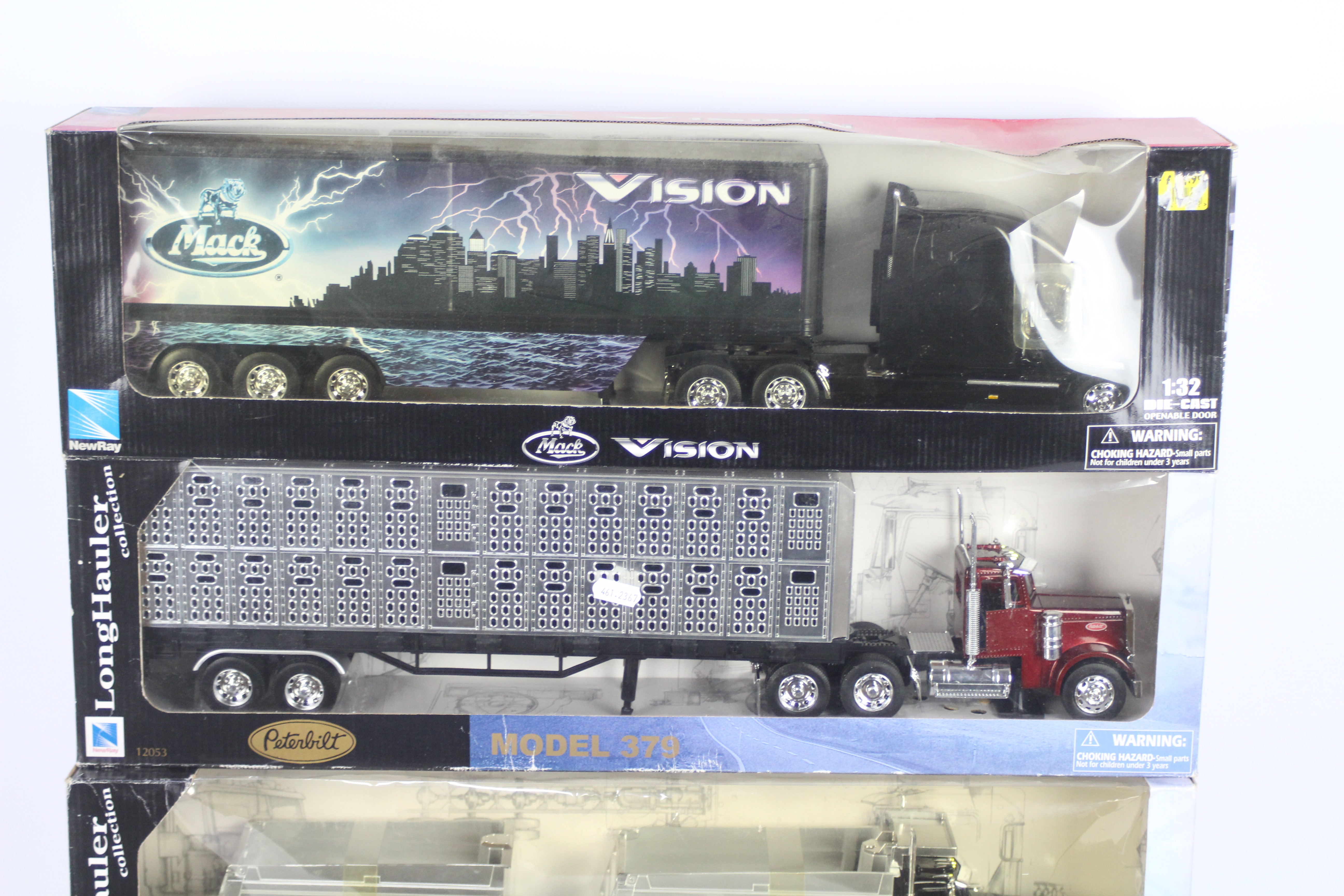 NewRay - 4 x boxed American trucks in 1:32 scale, a Kenworth W900 tipper with trailer, - Image 2 of 3