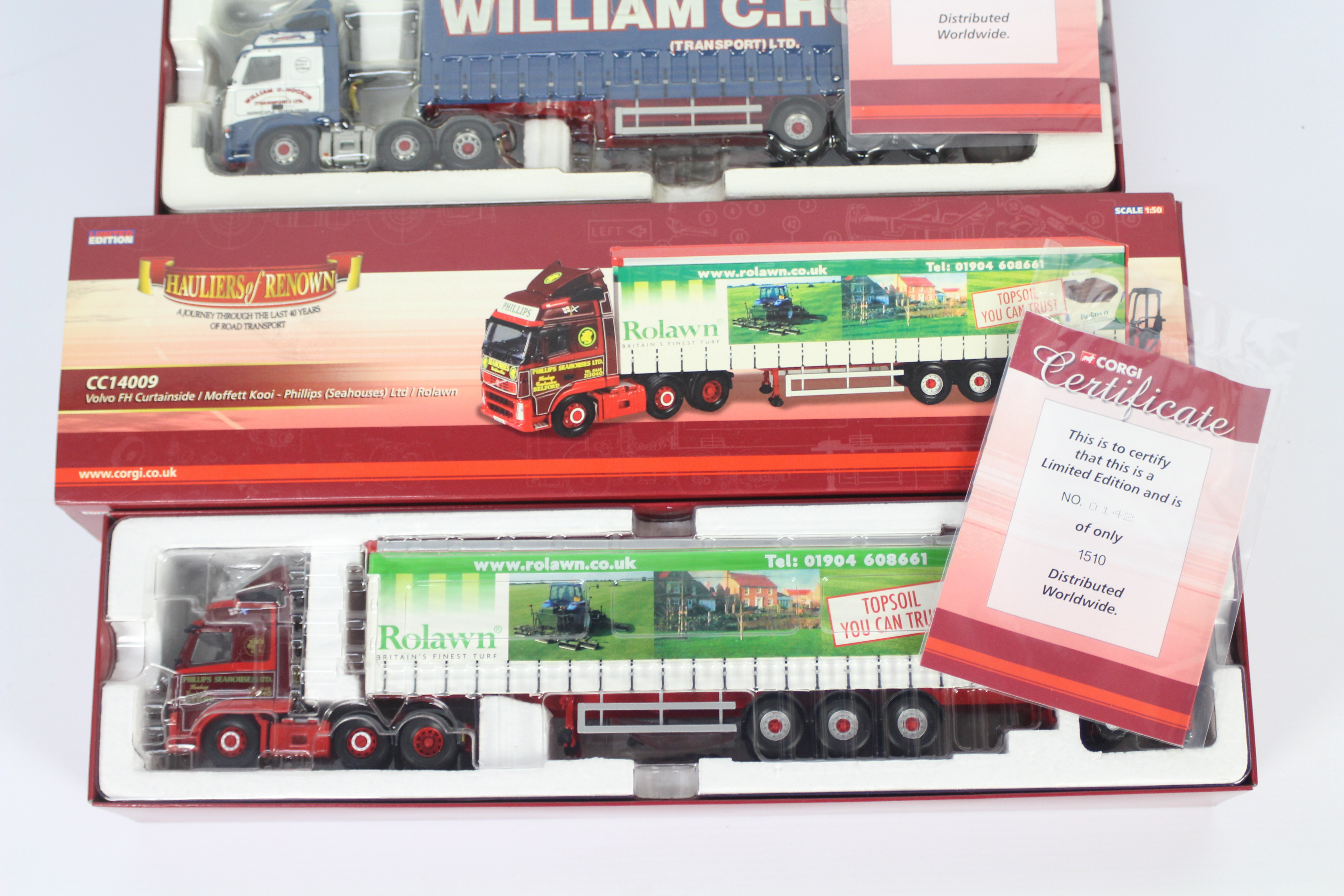 Corgi - Hauliers Of Renown - 2 x limited edition Volvo FH Curtainside trucks, - Image 2 of 3