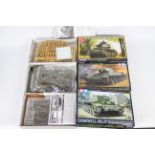 Tristar, Tamiya - Three boxed plastic model tank kits.