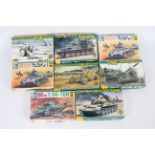 Fujimi, Ace Models - Eight 1:72 scale plastic military vehicle and artillery model kits.