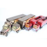 Nylint - 4 x vintage pressed steel trucks for restoration or spares,