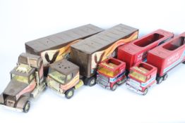 Nylint - 4 x vintage pressed steel trucks for restoration or spares,