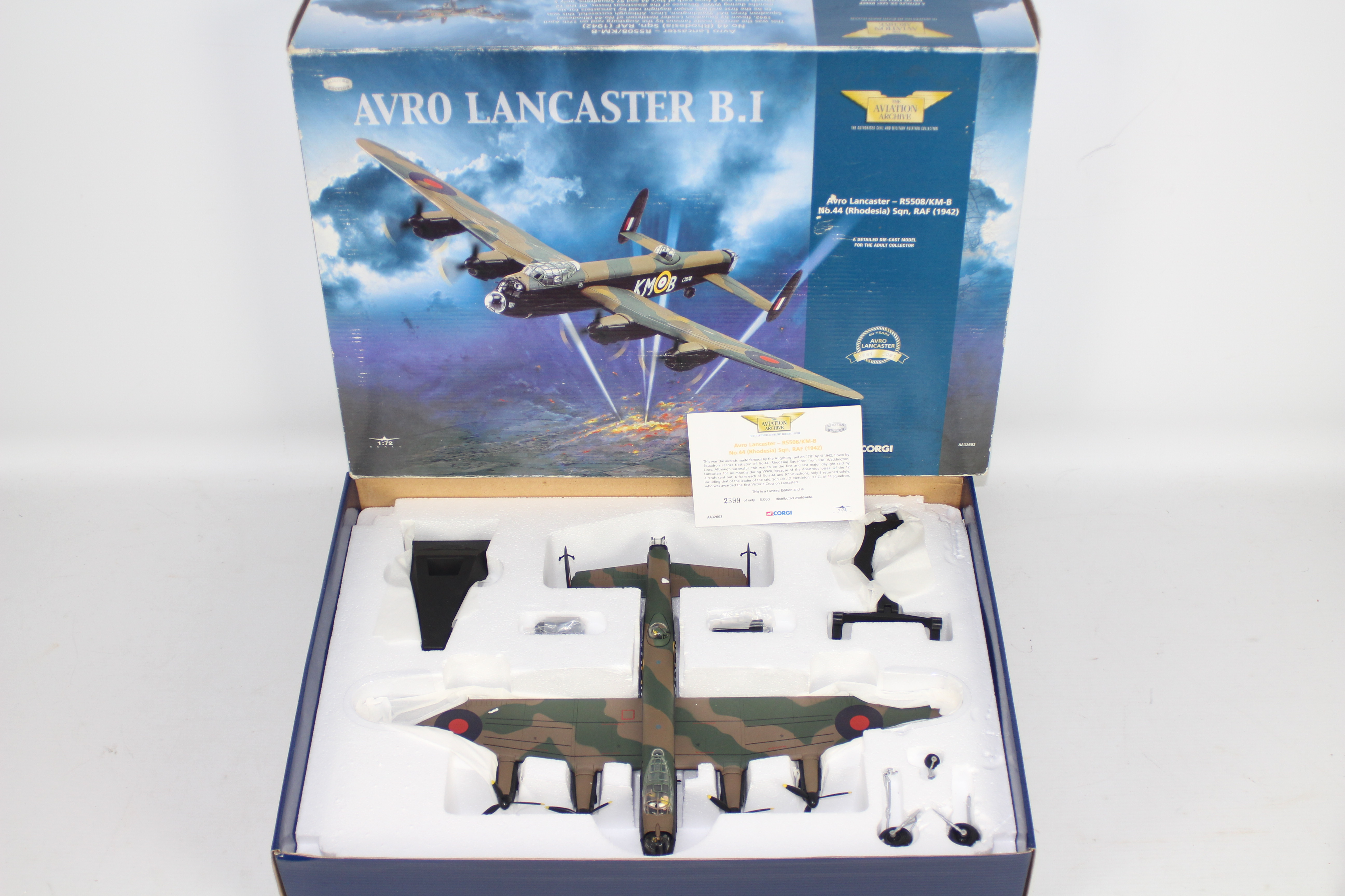 Corgi Aviation Archive - A boxed limited edition 1:72 scale AA32603 AVRO Lancaster R5508/KM-8 No.