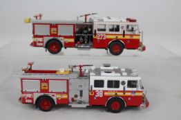 Code 3 Collectibles - 2 x unboxed limited edition Fire Trucks in FDNY livery in 1:64 scale,