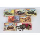 Matchbox - 6 x boxed military models kits in 1:76 scale including Jagd-Panther # PK-80,