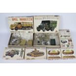 Tamiya - Revell - Italeri - 8 x boxed military model kits in 1:35 scale including Schwimmwagen #