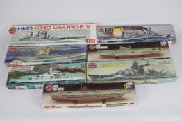 Airfix - 7 x boxed model ship kits in 1:600 scale including HMS Victorious # 904201,