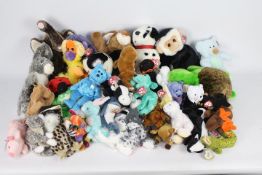Ty Beanies - A quantity of 40 x Ty Beanie Babies and Buddies - Lot includes a 'Fraidy' Beanie Baby