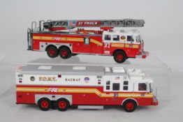 Code 3 Collectibles - 2 x unboxed models in FDNY livery 1:64 scale,