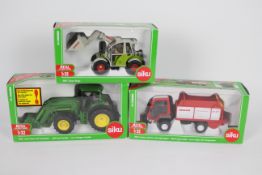 Siku Farmer - 3 x boxed 1:32 scale models, John Deere 6820 Tractor with front loader # 3652,