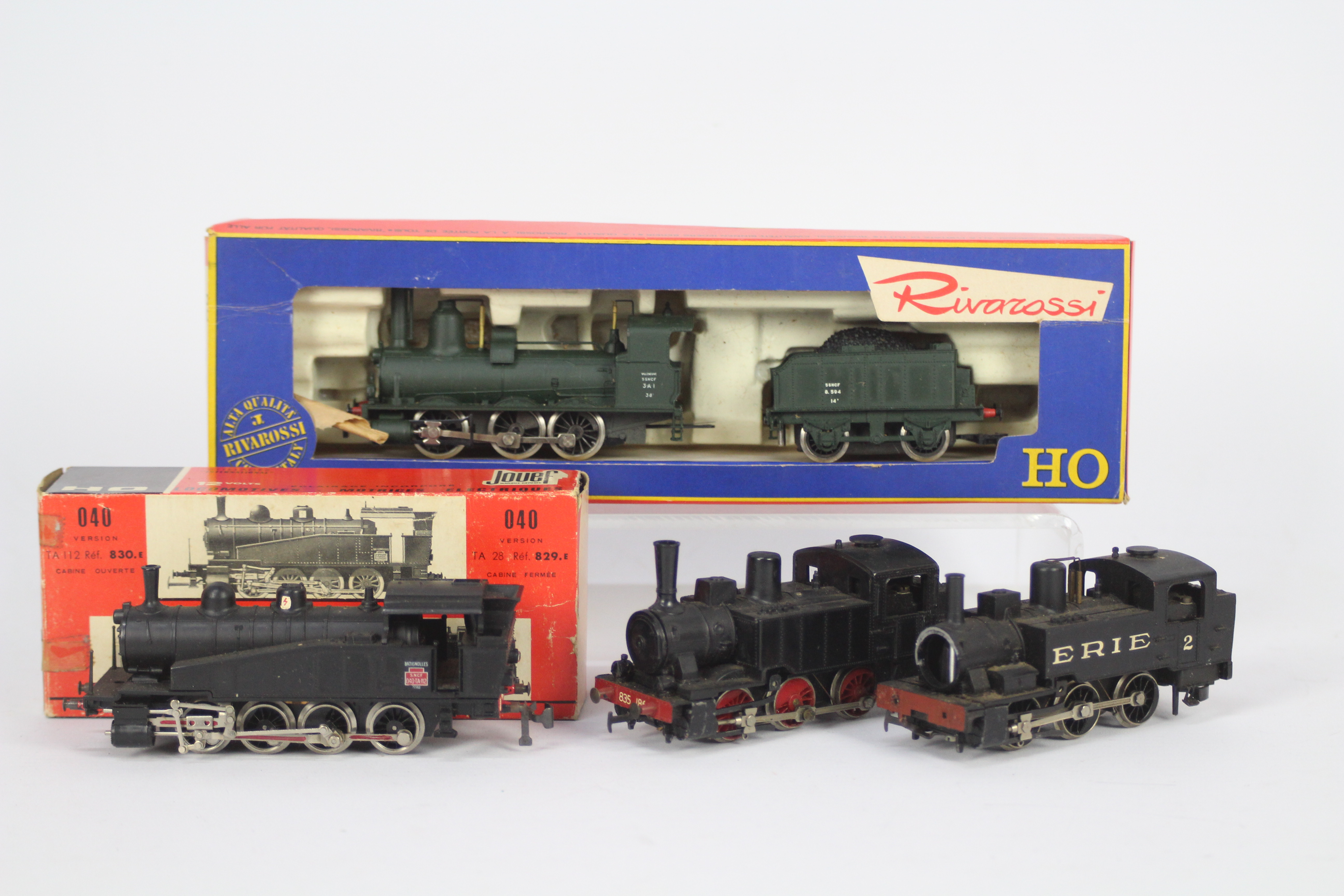 Rivarossi, Jouef - Four HO gauge steam locomotives.