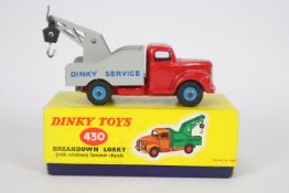 Dinky - A rare boxed Dinky # 430 Commer Breakdown Lorry with red glazed cab and grey back with blue