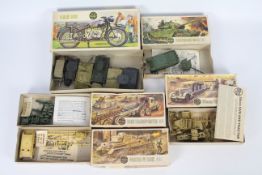 Airfix - 4 x boxed military model kits in 00 scale including Scammell Tank Transporter # 02301-6,