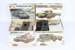 Tamiya - Nichimo - 4 x boxed military model kits in 1:35 scale including Tiger I tank # MM156-800,