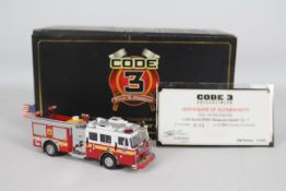Code 3 Collectibles - A boxed limited edition 2001 Seagrave Model JB 1000 gpm Pumper in 1/64 scale