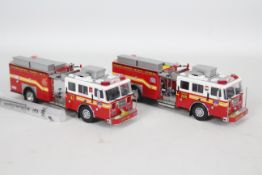 Code 3 Collectibles - 2 x unboxed limited edition Seagrave Pumper Trucks in 1:64 scale.