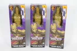 Hasbro - Marvel - 3 x boxed Titan Hero Series 12" Guardians Of The Galaxy Groot figures # C0078EU40.