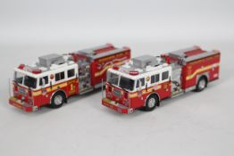 Code 3 Collectibles - 2 x unboxed limited edition Seagrave Pumpers in FDNY livery in 1:64 scale.