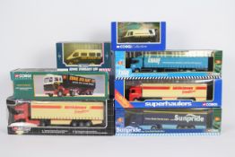 Corgi - Dickie - Eddie Stobart - 7 x boxed vehicles including Superhaulers Scania container in