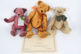 Clemens, Purbrook, Bears from the Past - Three unboxed collectable teddy bears.