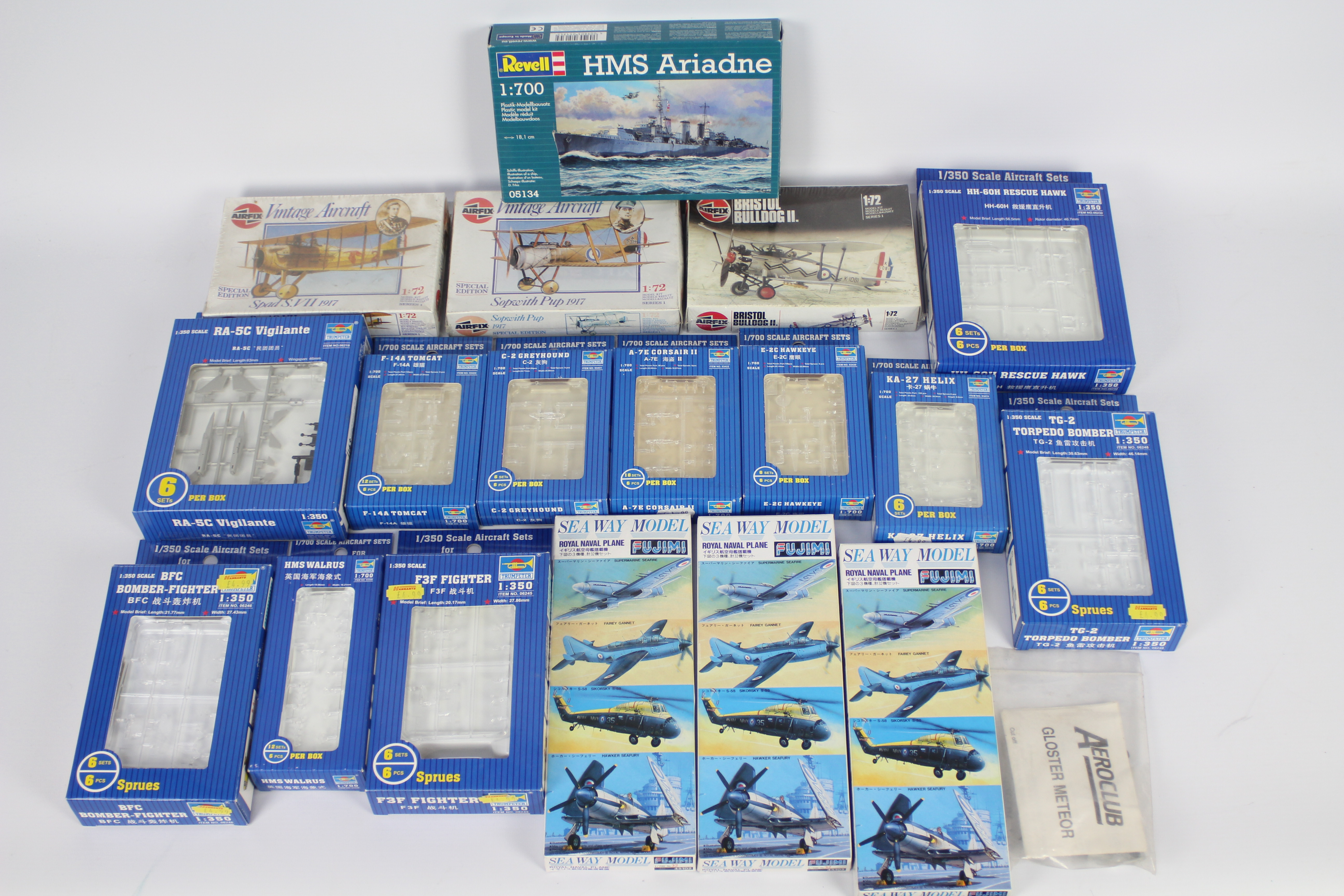 Airfix - Trumpeter - Fujimi - Revell - 18 x boxed model kits including ten in 1:700 scale,