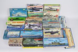 Airfix - Esci - Tamiya - Fujimi - 20 x boxed model ship kits in various scales including US
