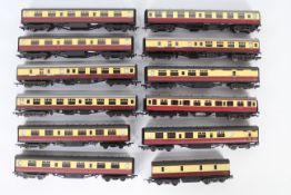 Bachmann, Lima, Mainline - 12 unboxed OO gauge BR Maroon and Cream passenger coaches.