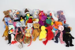 Ty Beanies - A quantity of 30 x Ty Beanie Babies - Lot includes a 'Lips' Beanie Baby fish,