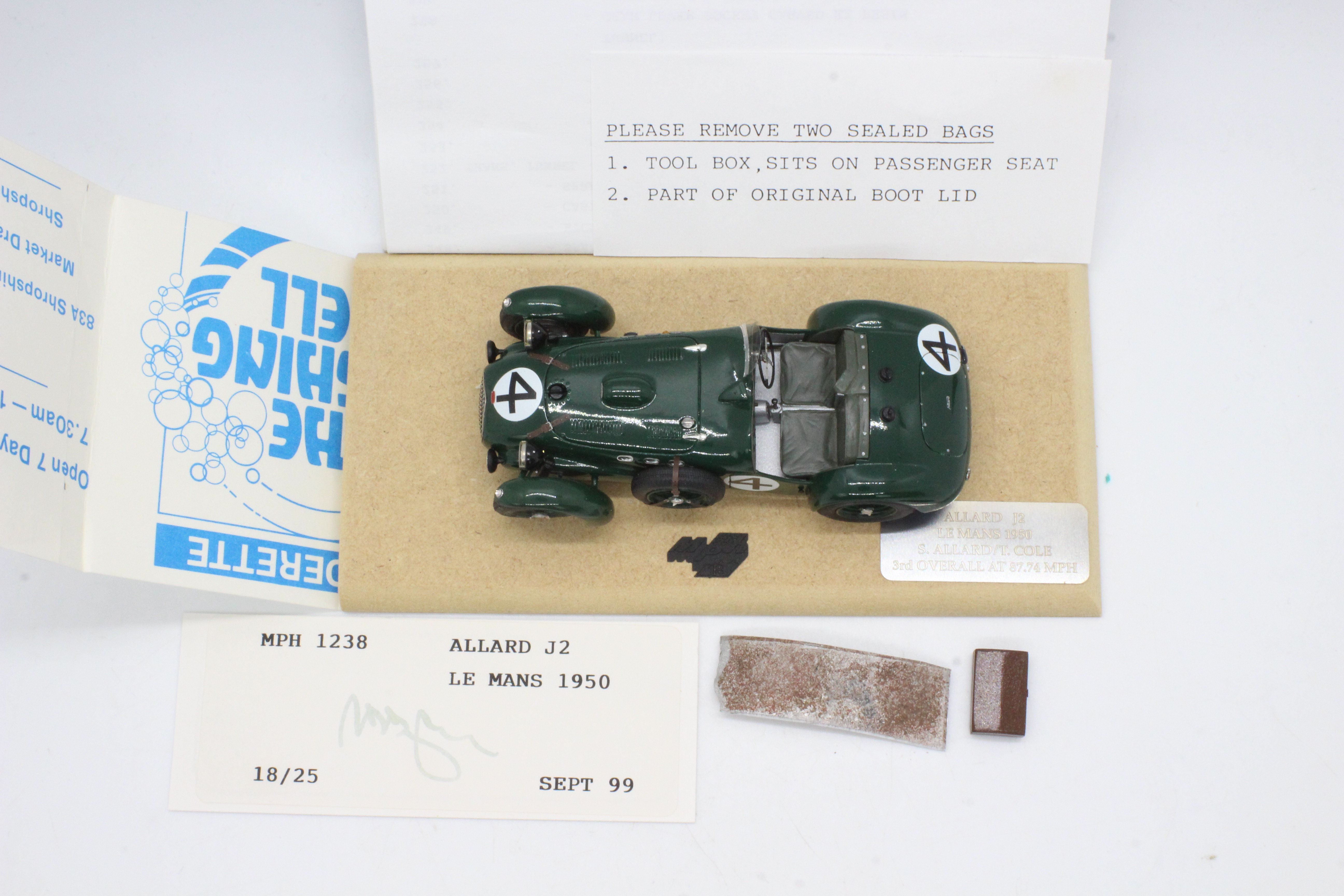 MPH Models, Tim Dyke - A boxed MPH Models #1238 Allard J2 Le Mans 1950 S.Allard / T. - Image 2 of 8