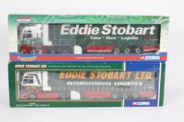 Corgi - Two boxed Corgi diecast model trucks in 'Eddie Stobart Ltd.' livery.