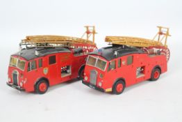 RSH Models - 2 x white metal Dennis Fire Engines in 1:48 scale,