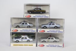 White Rose - 5 x boxed limited edition Chevrolet Caprice American State Trooper Police cars in 1:43