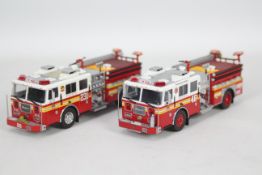 Code 3 Collectibles - 2 x unboxed limited edition Seagrave Fire Pumpers in FDNY livery in 1:76
