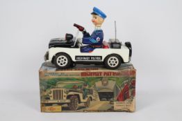 Daiya - A boxed vintage Japanese battery powered Highway Patrol Jeep made by Daiya.