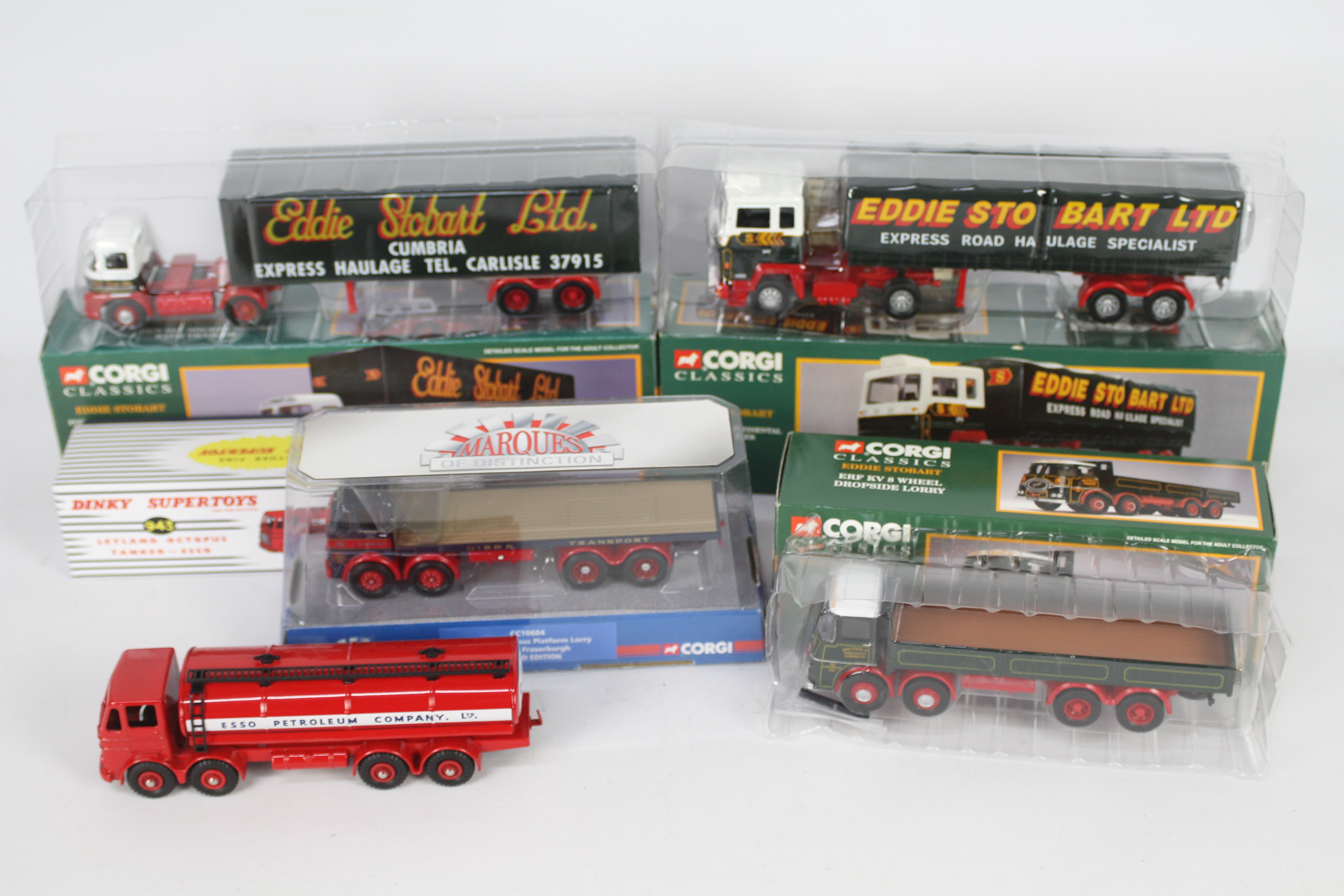 Corgi - Atlas Dinky - Eddie Stobart - 5 x boxed truck models including Leyland Octopus in Gibbs Of - Image 2 of 2