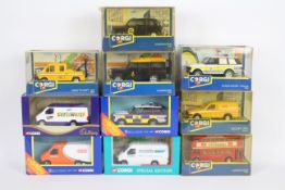 Corgi - A boxed grouping of 10 diecast Corgi model vehicles.