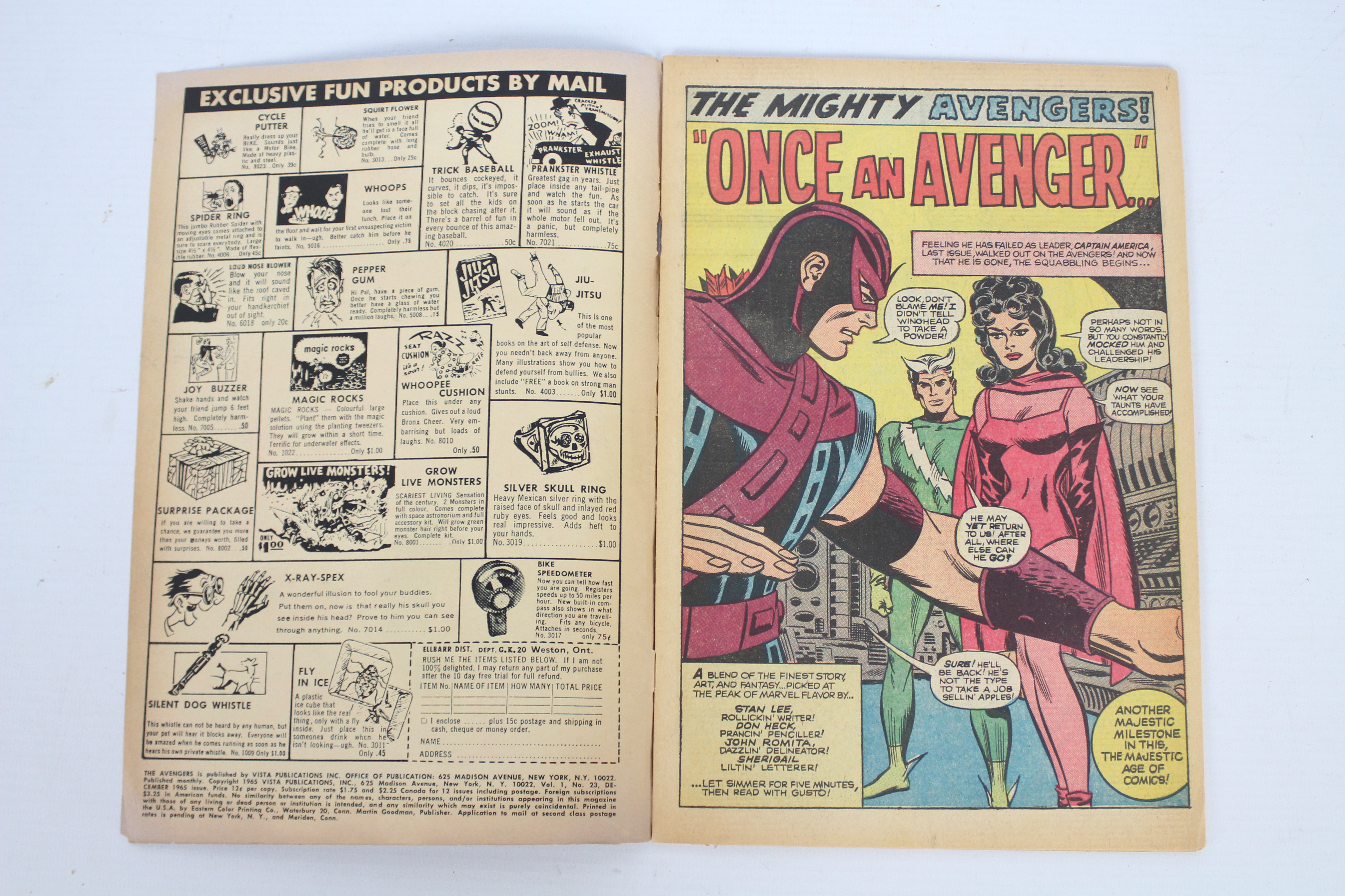 Marvel Comics - A 1965 volume 1 number 23 The Mighty Avenger Once An Avenger in Good overall - Image 3 of 6