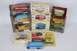 Corgi - Matchbox - 14 x mostly boxed Bus models including a limited edition Guy Arab bus in Walsall