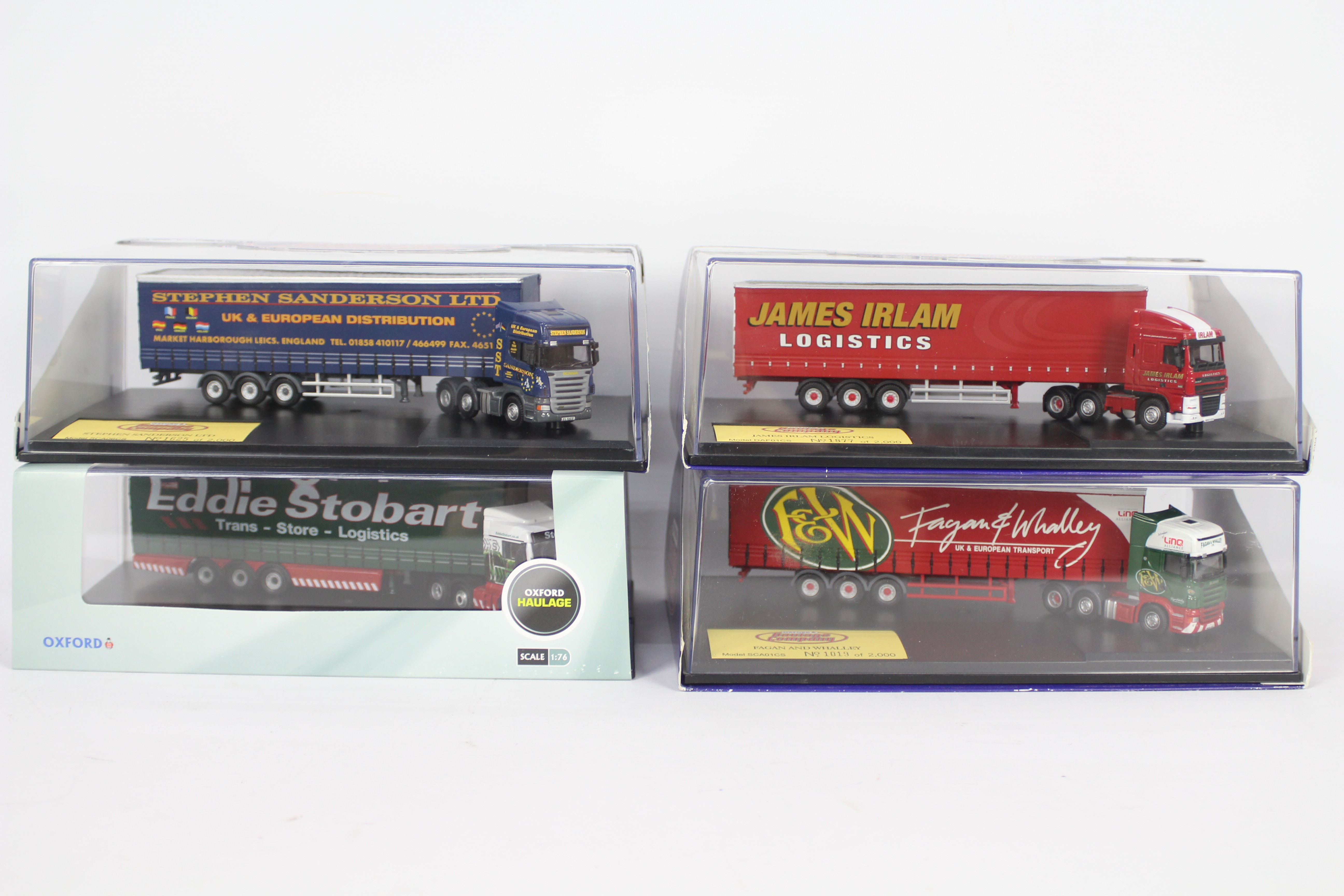 Oxford - Haulage Company - 4 x boxed limited edition trucks in 1:76 scale including Scania R420 in