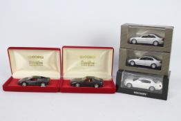 Minichamps, Corgi - Five boxed diecast 1:43 scale model cars.