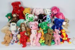 Ty Beanies - A quantity of 30 x Ty Beanie Babies and Buddies - Lot includes a 'Poopsie' Beanie