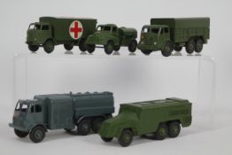 Dinky - 5 x unboxed Dinky Military models, Pressure Refueller # 642, 10 Ton Army Truck # 622,