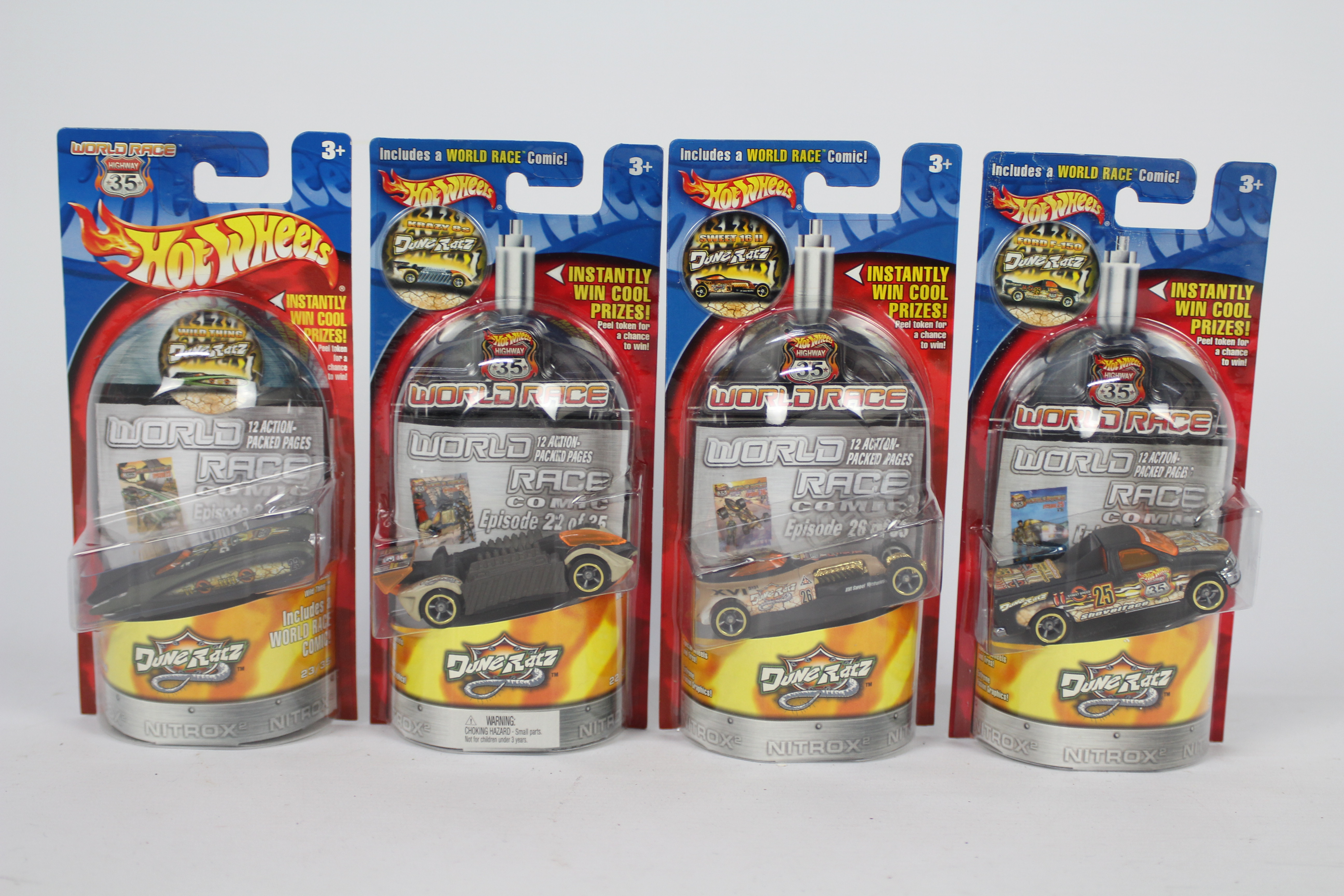 Hot Wheels - World Race - 4 x Rare limited edition models, Numbers 23, 23,