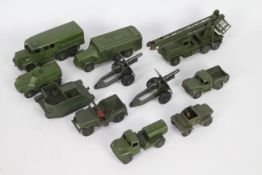 Dinky - A collection of 11 unboxed military vehicles including Missile Service Platform # 667,